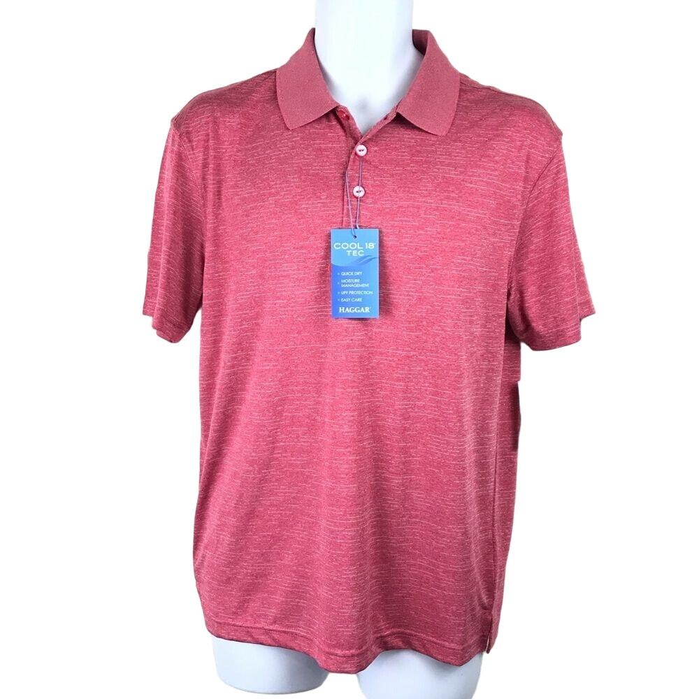 Haggar Cool 18 TEC Performance Polo Shirt Sz Small NWT